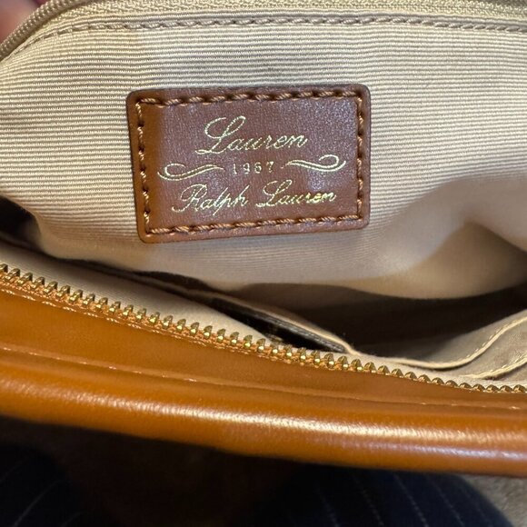 Ralph Lauren RLL Straw and Leather Tote Bag - Classic Tan with Buckle Detail - Picture 10 of 13